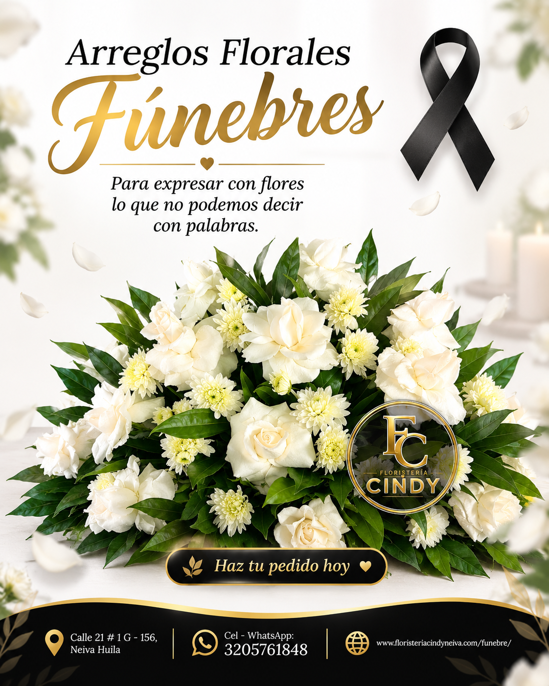 Arreglo floral de condolencia fúnebre
